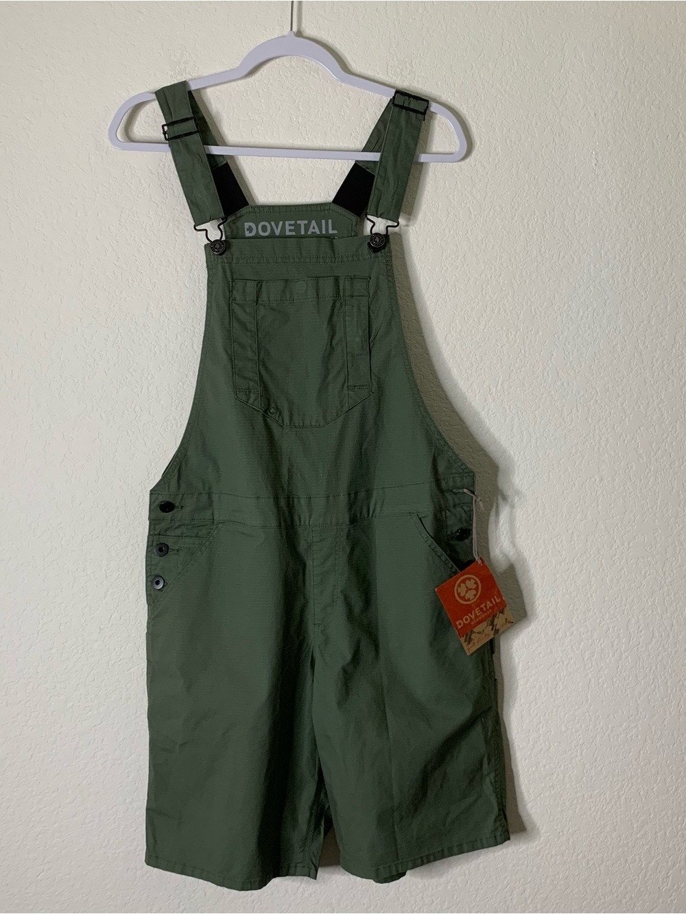 Dovetail workwear Womens green ultra light shorterall 10 NWT